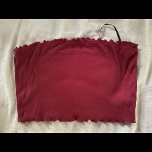 Red Knitted Crop Top / Bandeau